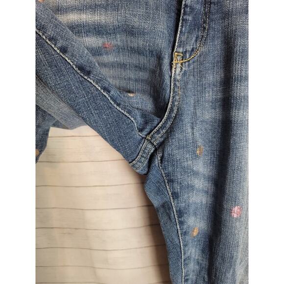 PILCRO POLKA DOT METALLIC HYPHEN STRAIGHT LEG JEANS, SZ 31 - Picture 4 of 15